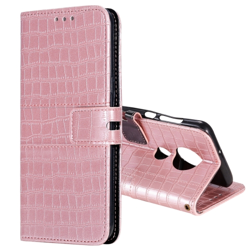 

For Motorola Moto G7 Regular Crocodile Texture Horizontal Flip Leather Case with Holder & Card Slots & Wallet & Photo Frame & Lanyard(Rose Gold)