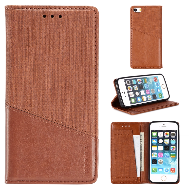 

For iPhone 5 MUXMA MX109 Horizontal Flip Leather Case with Holder & Card Slot & Wallet(Brown)