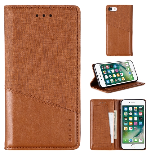 

For iPhone 8 / 7 MUXMA MX109 Horizontal Flip Leather Case with Holder & Card Slot & Wallet(Brown)