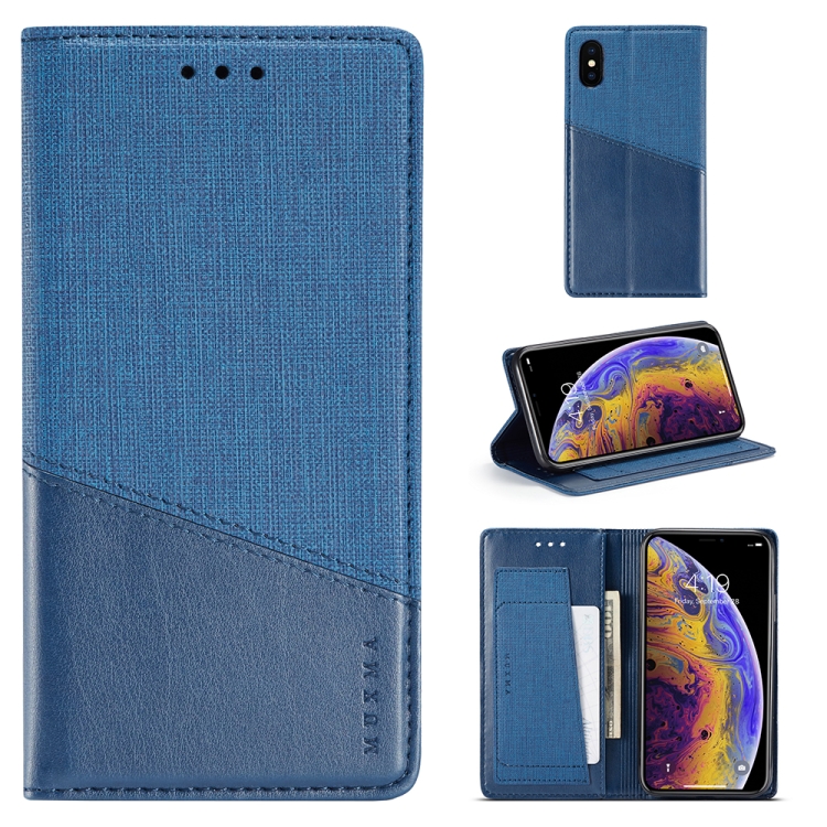 

For iPhone XS / X MUXMA MX109 Horizontal Flip Leather Case with Holder & Card Slot & Wallet(Blue)