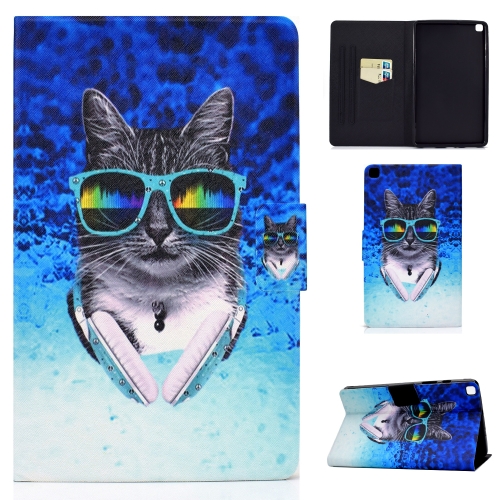 

For Samsung Galaxy S6 Lite P610 / P615 Electric Pressed TPU Colored Drawing Horizontal Flip Leather Case with Holder & Card Slots & Anti-slip Strip & Sleep / Wake-up Function(Headphone Cat)