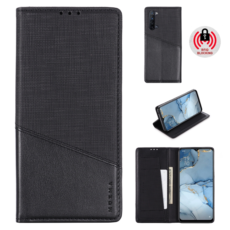 

For OPPO Reno3 MUXMA MX109 Horizontal Flip Leather Case with Holder & Card Slot & Wallet(Black)
