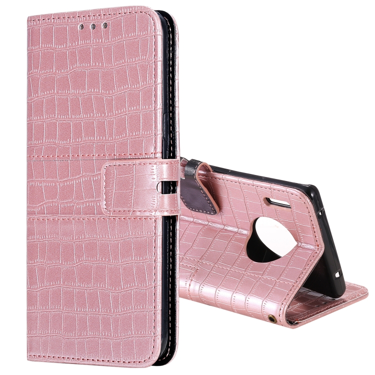 

For Huawei Mate 30 Regular Crocodile Texture Horizontal Flip Leather Case with Holder & Card Slots & Wallet & Photo Frame & Lanyard(Rose Gold)