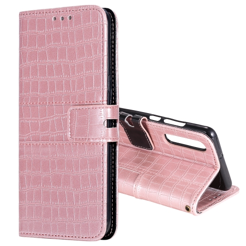 

For Huawei P30 Regular Crocodile Texture Horizontal Flip Leather Case with Holder & Card Slots & Wallet & Photo Frame & Lanyard(Rose Gold)