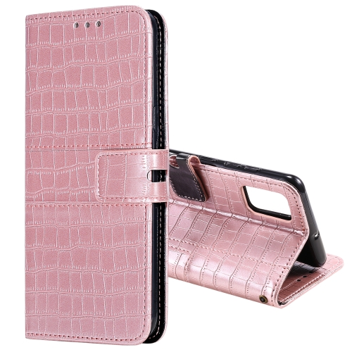 

For Huawei P40 Regular Crocodile Texture Horizontal Flip Leather Case with Holder & Card Slots & Wallet & Photo Frame & Lanyard(Rose Gold)