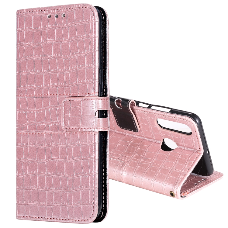 

For Huawei Honor 10 Lite Regular Crocodile Texture Horizontal Flip Leather Case with Holder & Card Slots & Wallet & Photo Frame & Lanyard(Rose Gold)