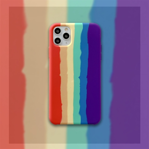 

For iPhone 11 Rainbow Liquid Silicone Shockproof Coverage Protective Case