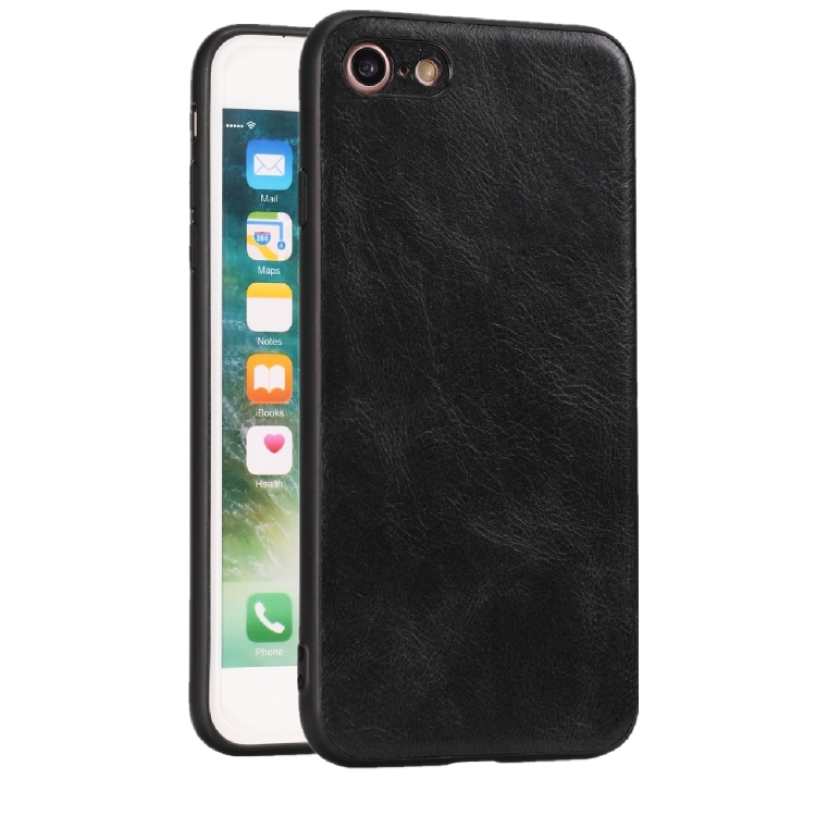 

For iPhone 7 / 8 Crazy Horse Textured Calfskin PU+PC+TPU Case(Black)