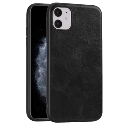 

For iPhone 11 Crazy Horse Textured Calfskin PU+PC+TPU Case(Black)