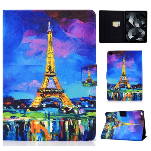 

For iPad Air / Air 2 / iPad 9.7 2017 / 2018 TPU Electric Pressed Horizontal Flip Leather Case with Holder & Card Slot & Sleep / Wake-up Function(Eiffel Tower)