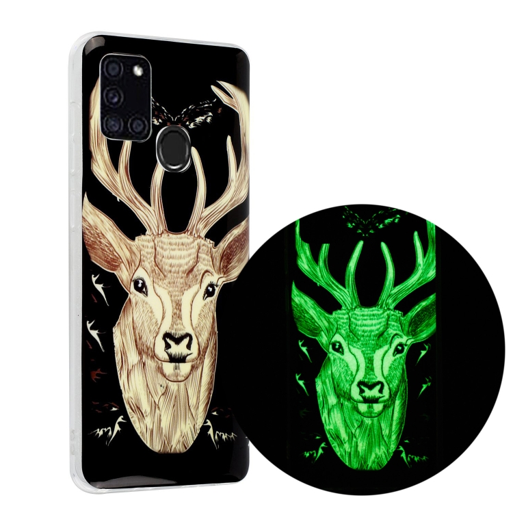 

For Samsung Galaxy A21s Luminous TPU Mobile Phone Protective Case(Deer Head)