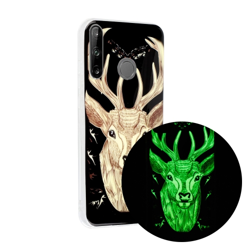 

For Huawei P40 lite E Luminous TPU Mobile Phone Protective Case(Deer Head)