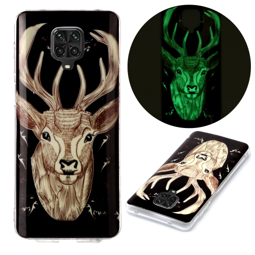

For Xiaomi Redmi Note 9 Pro Luminous TPU Mobile Phone Protective Case(Deer Head)