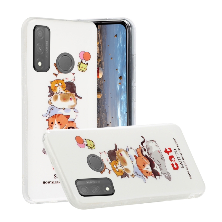 

For Huawei P Smart 2020 Luminous TPU Soft Protective Case(Cats)