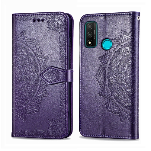 

For Huawei nova lite 3+ Embossed Mandala Pattern TPU + PU Horizontal Flip Leather Case with Holder & Card Slots & Wallet(Purple)