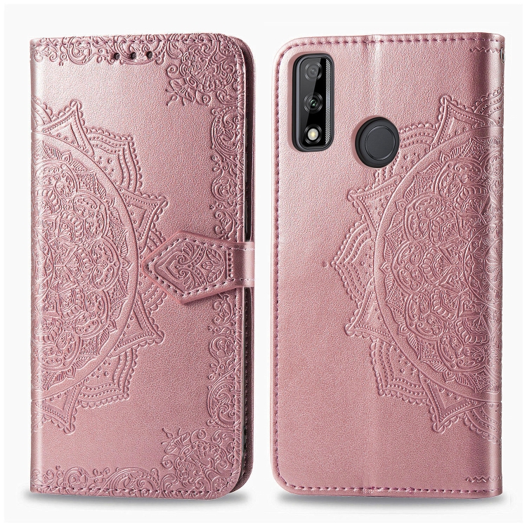 

For Huawei Y8s Embossed Mandala Pattern TPU + PU Horizontal Flip Leather Case with Holder & Card Slots & Wallet(Rose Gold)