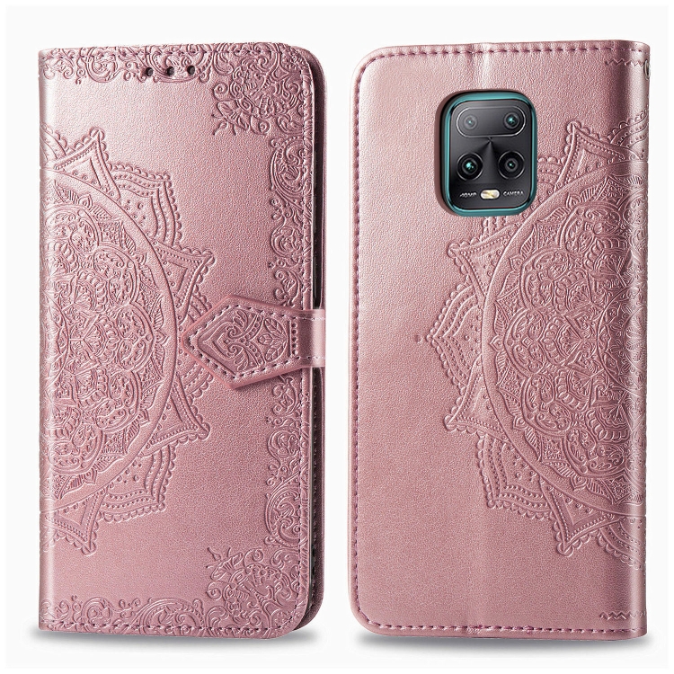 

For Xiaomi Redmi 10X Pro 5G Embossed Mandala Pattern TPU + PU Horizontal Flip Leather Case with Holder & Card Slots & Wallet(Rose Gold)