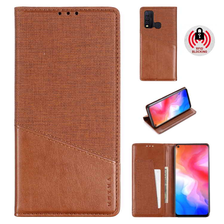 

For Vivo Y50 MUXMA MX109 Horizontal Flip Leather Case with Holder & Card Slot & Wallet(Brown)