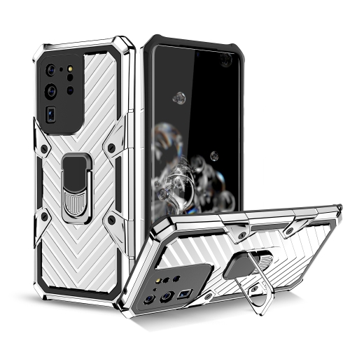 

For Samsung Galaxy S20 Ultra Cool Armor PC + TPU Shockproof Case with 360 Degree Rotation Ring Holder(Silver)