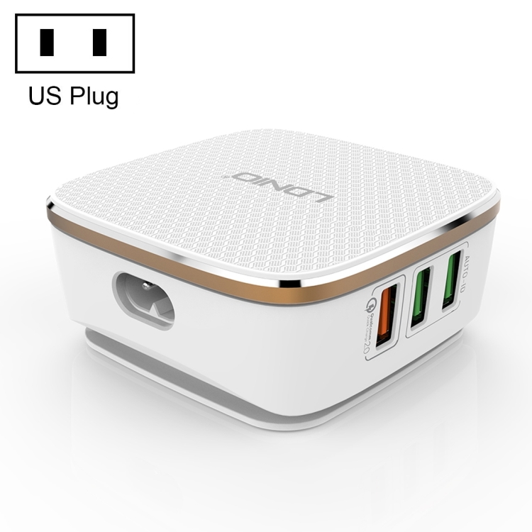 

LDNIO A6704 QC2.0 USB + 5 USB Interfaces Travel Charger Mobile Phone Charger, Cable Length: 1.5m, US Plug