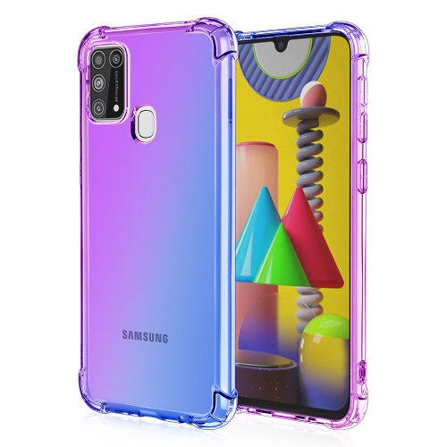 

For Samsung Galaxy M31 Four-Corner Airbag Shockproof Gradient Color TPU Protective Case(Purple Blue)