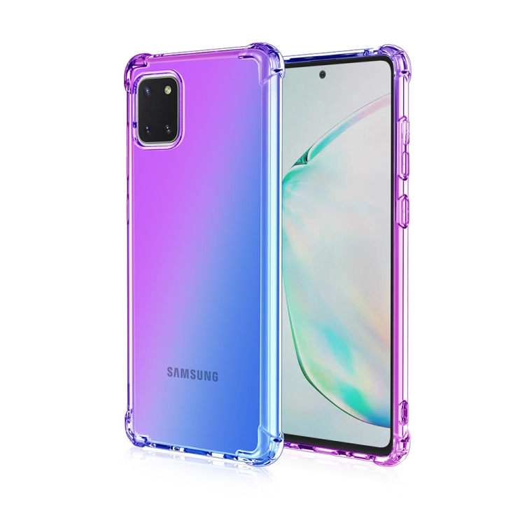 

For Samsung Galaxy Note 10 Lite & A81 Four-Corner Airbag Shockproof Gradient Color TPU Protective Case(Purple Blue)
