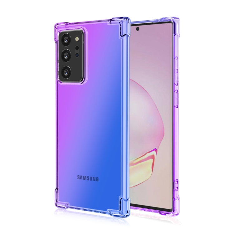 

For Samsung Galaxy Note20 Ultra Four-Corner Airbag Shockproof Gradient Color TPU Protective Case(Purple Blue)