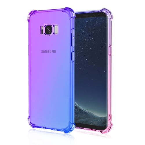 

For Samsung Galaxy S8+ Four-Corner Airbag Shockproof Gradient Color TPU Protective Case(Purple Blue)