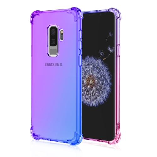 

For Samsung Galaxy S9+ Four-Corner Airbag Shockproof Gradient Color TPU Protective Case(Purple Blue)