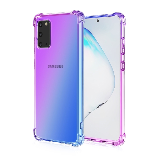 

For Samsung Galaxy S20 Four-Corner Airbag Shockproof Gradient Color TPU Protective Case(Purple Blue)