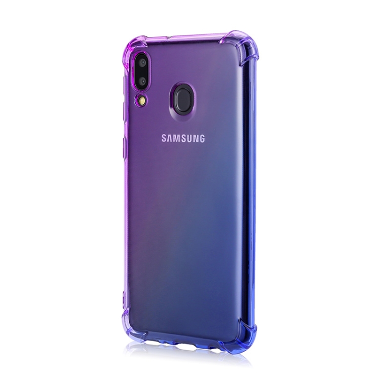 

For Samsung Galaxy M20 Four-Corner Airbag Shockproof Gradient Color TPU Protective Case(Purple Blue)