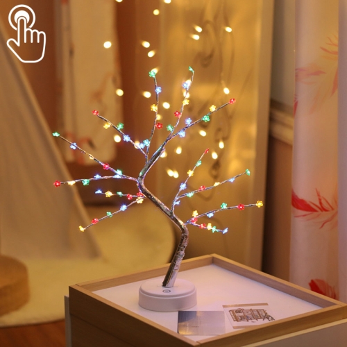 

LED Plum Blossom Tree Copper Wire Table Lamp Creative Decoration Touch Control Night Light (Colorful Light)