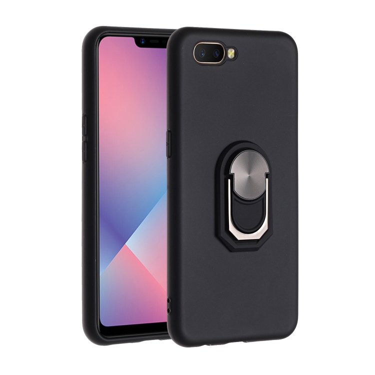 

For OPPO A5 PC + TPU Shockproof Protective Case with Ring Holder(Black)