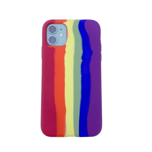 

For iPhone 11 Pro Max Rainbow Liquid Silicone Shockproof Full Coverage Protective Case