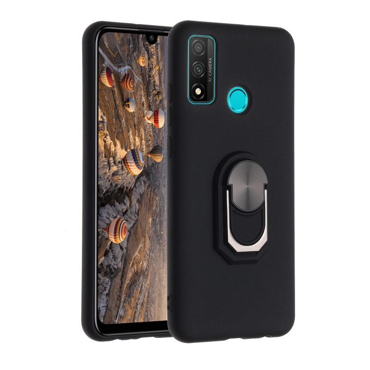

For Huawei P smart 2020 Black Armor PC + TPU Shockproof Protective Case with Ring Holder(Black)