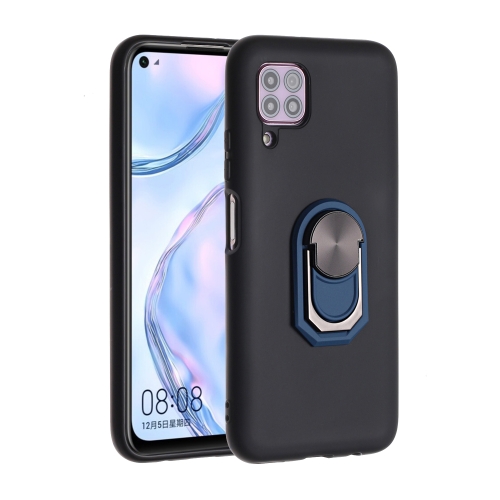 

For Huawei P40 lite / nova 6 SE Black Armor PC + TPU Shockproof Protective Case with Ring Holder(Blue)