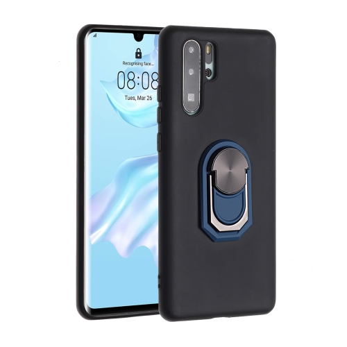 

For Huawei P30 Pro Black Armor PC + TPU Shockproof Protective Case with Ring Holder(Blue)