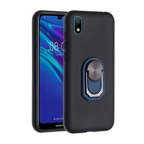 

For Huawei Y5 (2019) / Honor 8S Black Armor PC + TPU Shockproof Protective Case with Ring Holder(Blue)