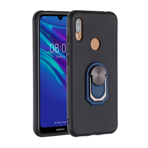 

For Huawei Y6 (2019) / Honor 8A Pro / Y6 Prime (2019) Black Armor PC + TPU Shockproof Protective Case with Ring Holder(Blue)