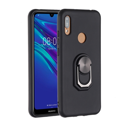 

For Huawei Y6 (2019) / Honor 8A Pro / Y6 Prime (2019) Black Armor PC + TPU Shockproof Protective Case with Ring Holder(Black)