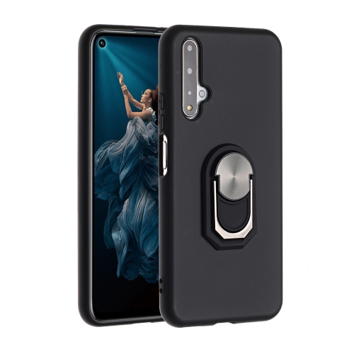 

For Huawei Honor 20 / Honor 20S / nova 5T Black Armor PC + TPU Shockproof Protective Case with Ring Holder(Black)