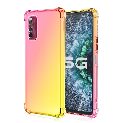 

For Vivo iQOO Neo3 5G Four-Corner Airbag Shockproof Gradient Color Clear TPU Case(Pink Gold)