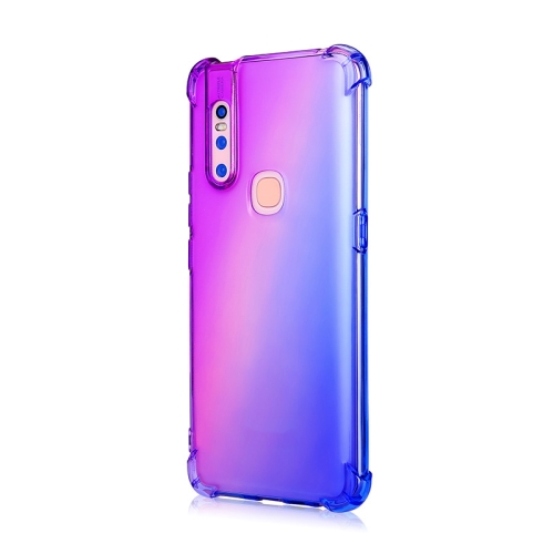 

For Vivo S1 / V15 Four-Corner Airbag Shockproof Gradient Color Clear TPU Case(Purple Blue)