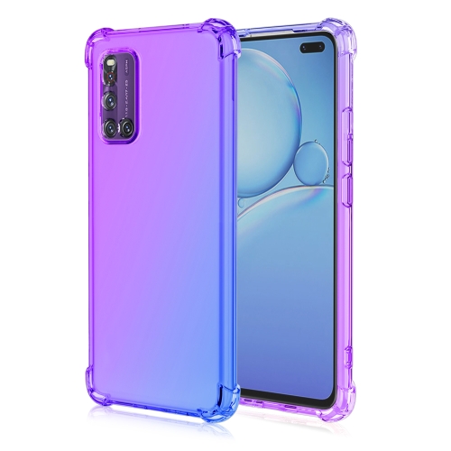 

For Vivo V19 (Global Official Version) Four-Corner Airbag Shockproof Gradient Color Clear TPU Case(Purple Blue)