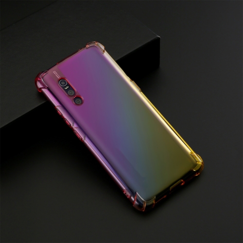 

For Vivo X27 / V15 Pro Four-Corner Airbag Shockproof Gradient Color Clear TPU Case(Pink Gold)