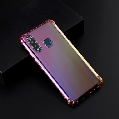 

For Vivo Z5x Four-Corner Airbag Shockproof Gradient Color Clear TPU Case(Pink Gold)