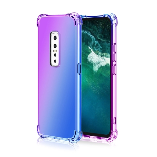 

For Vivo V17 Pro Four-Corner Airbag Shockproof Gradient Color Clear TPU Case(Purple Blue)