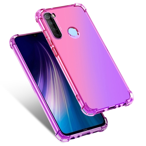 

For Xiaomi Redmi Note 8 Four-Corner Airbag Shockproof Gradient Color TPU Protective Case(Pink Purple)