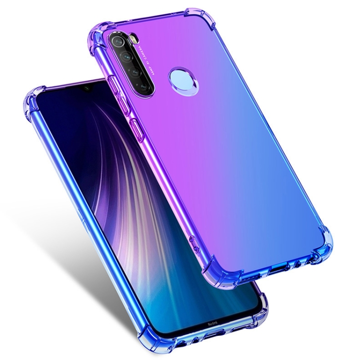 

For Xiaomi Redmi Note 8 Four-Corner Airbag Shockproof Gradient Color TPU Protective Case(Purple Blue)