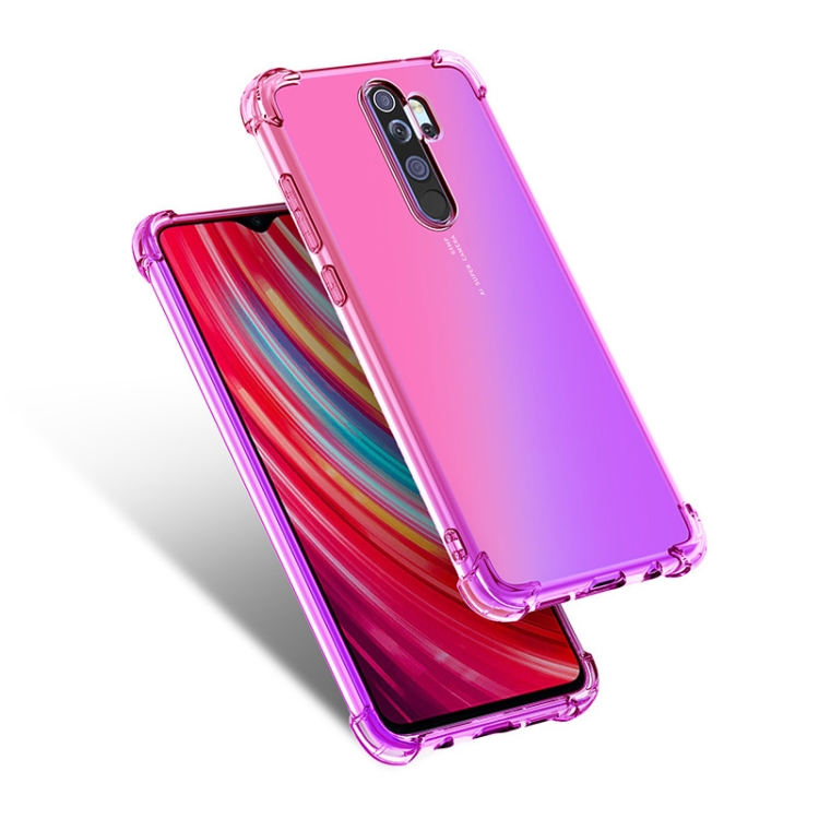 

For Xiaomi Redmi Note 8 Pro Four-Corner Airbag Shockproof Gradient Color TPU Protective Case(Pink Purple)